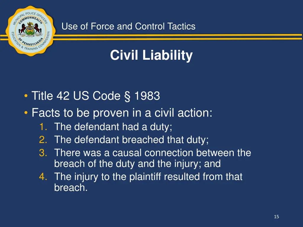 use of force and control tactics 13