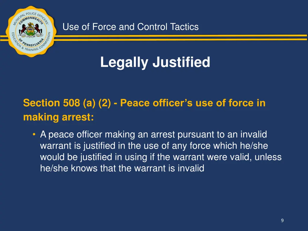 use of force and control tactics 7