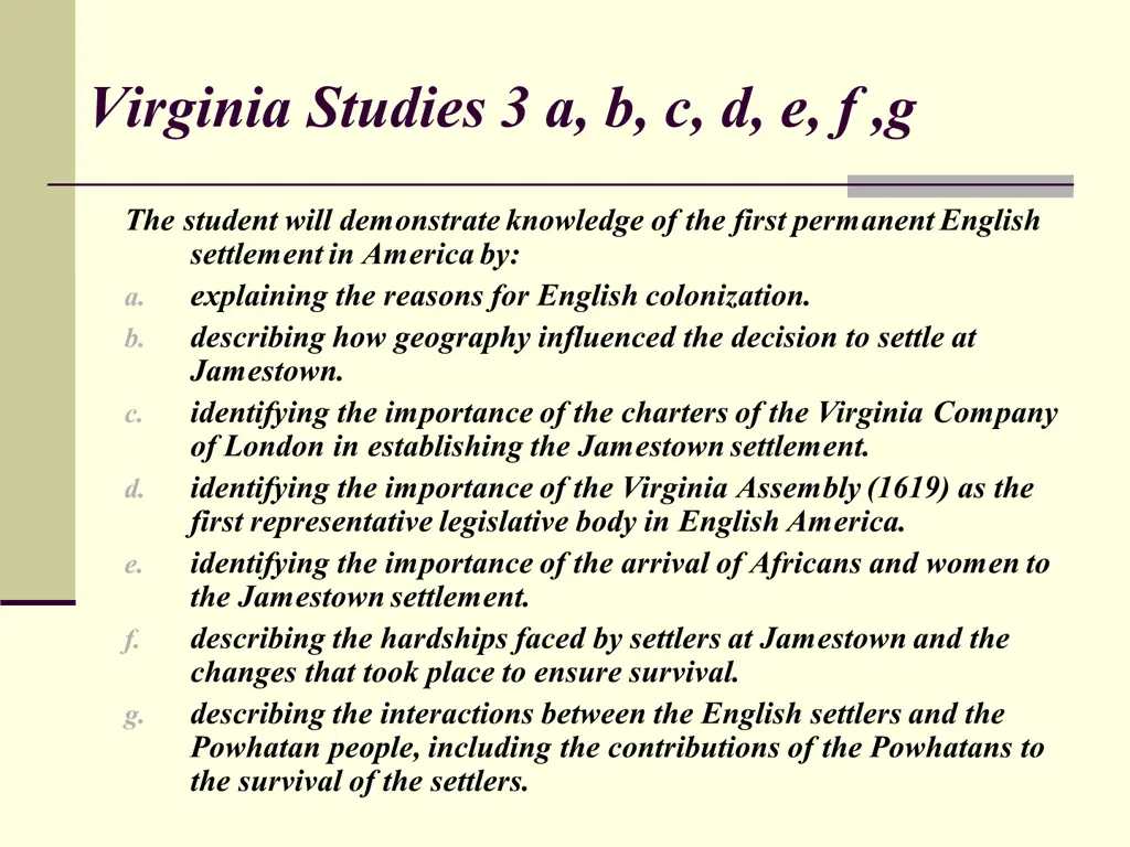virginia studies 3 a b c d e f g