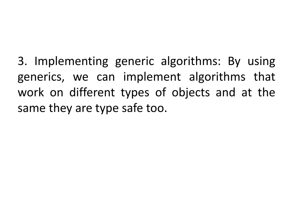 3 implementing generic algorithms by using
