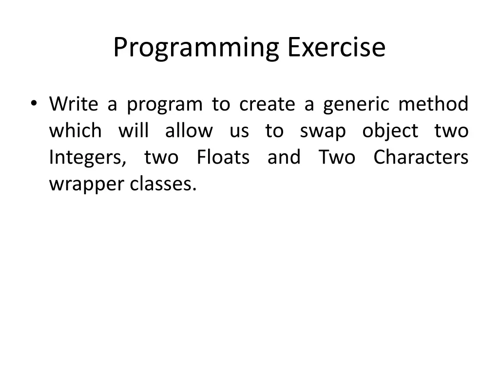 programming exercise