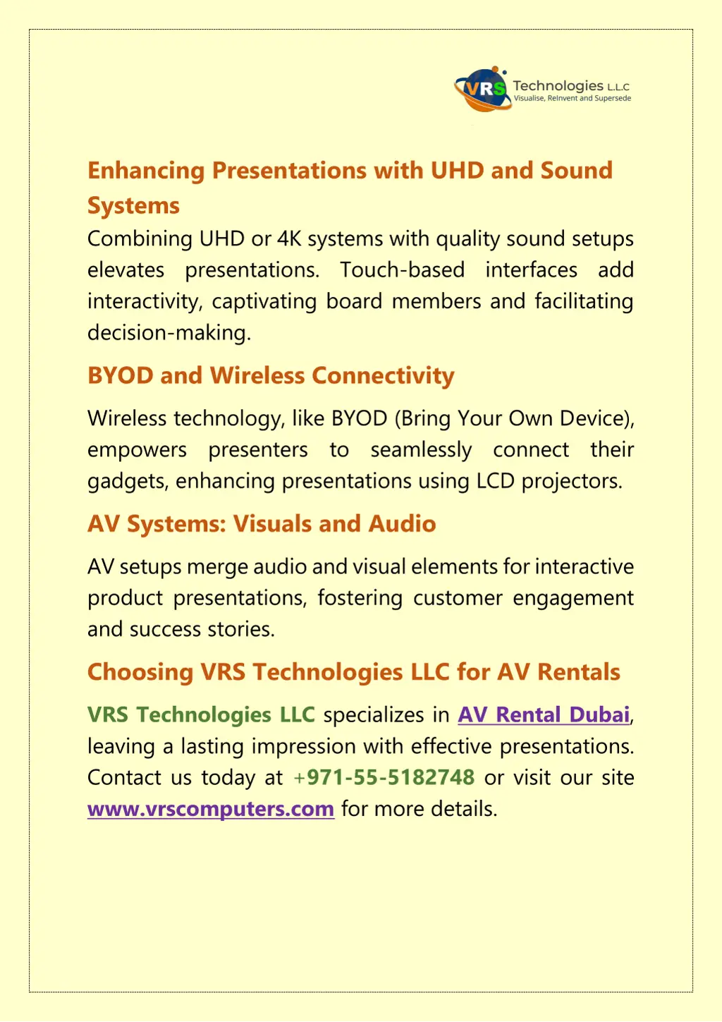 enhancing presentations with uhd and sound