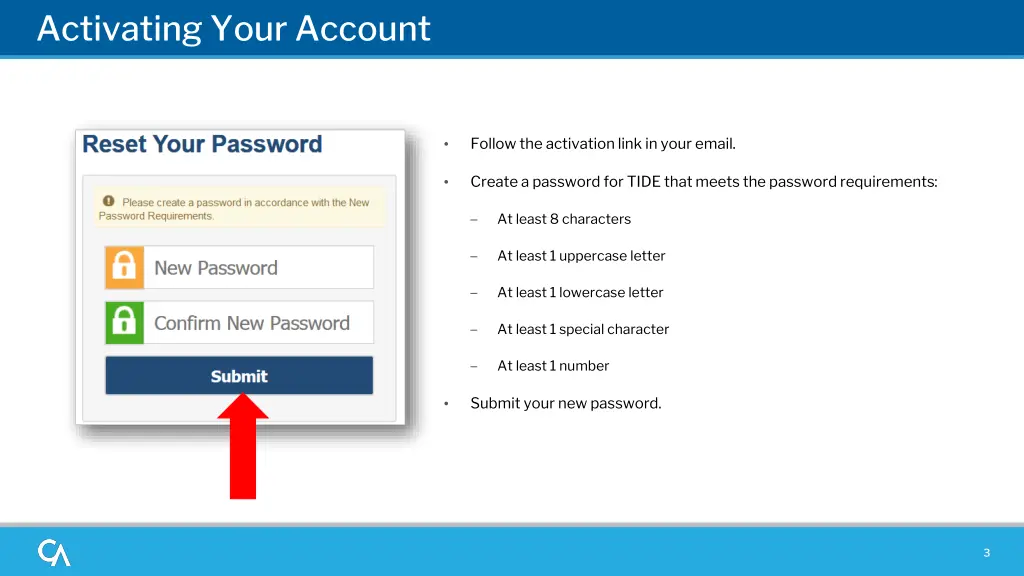 activating your account