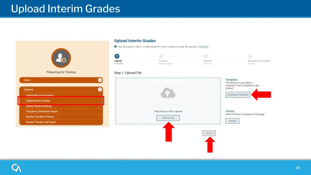 upload interim grades