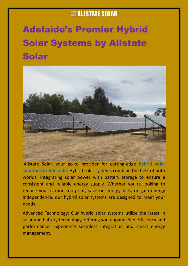 adelaide s premier hybrid solar systems