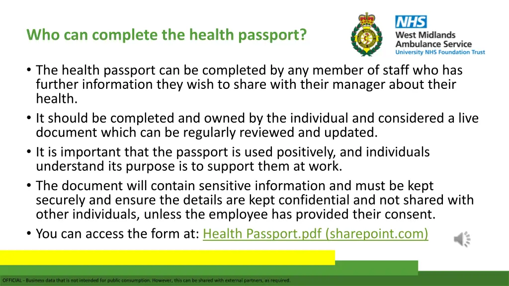 who can complete the health passport