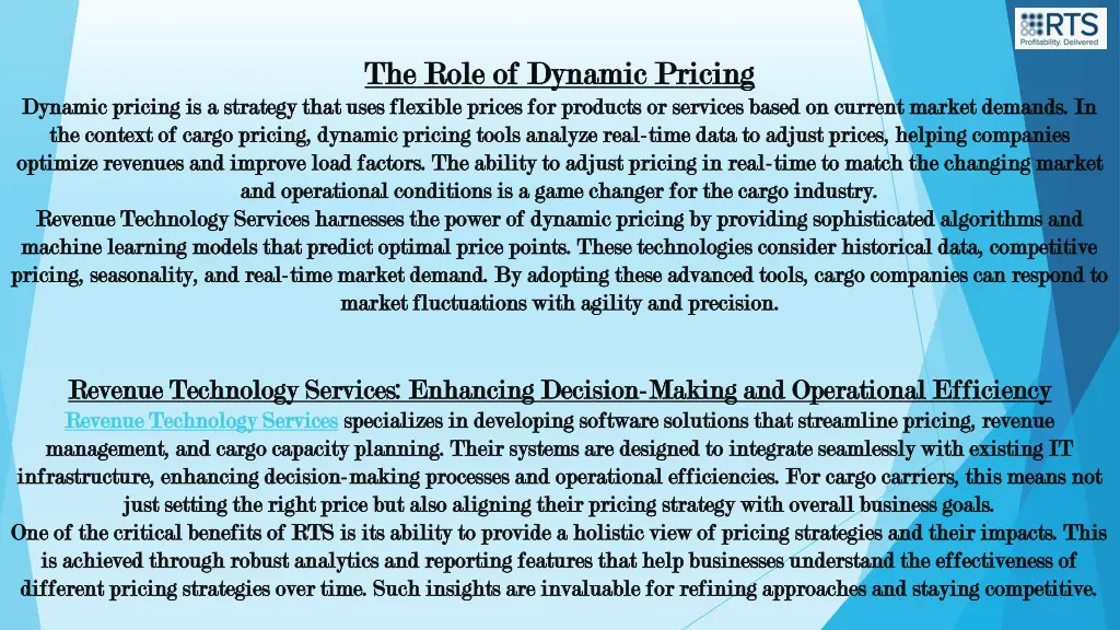 the role of dynamic pricing the role of dynamic