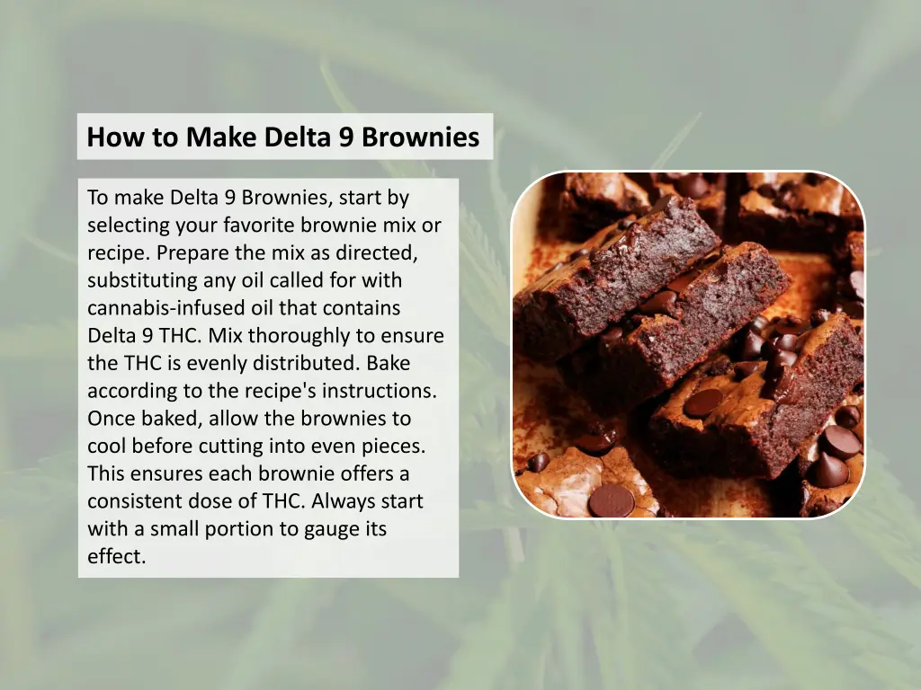 how to make delta 9 brownies