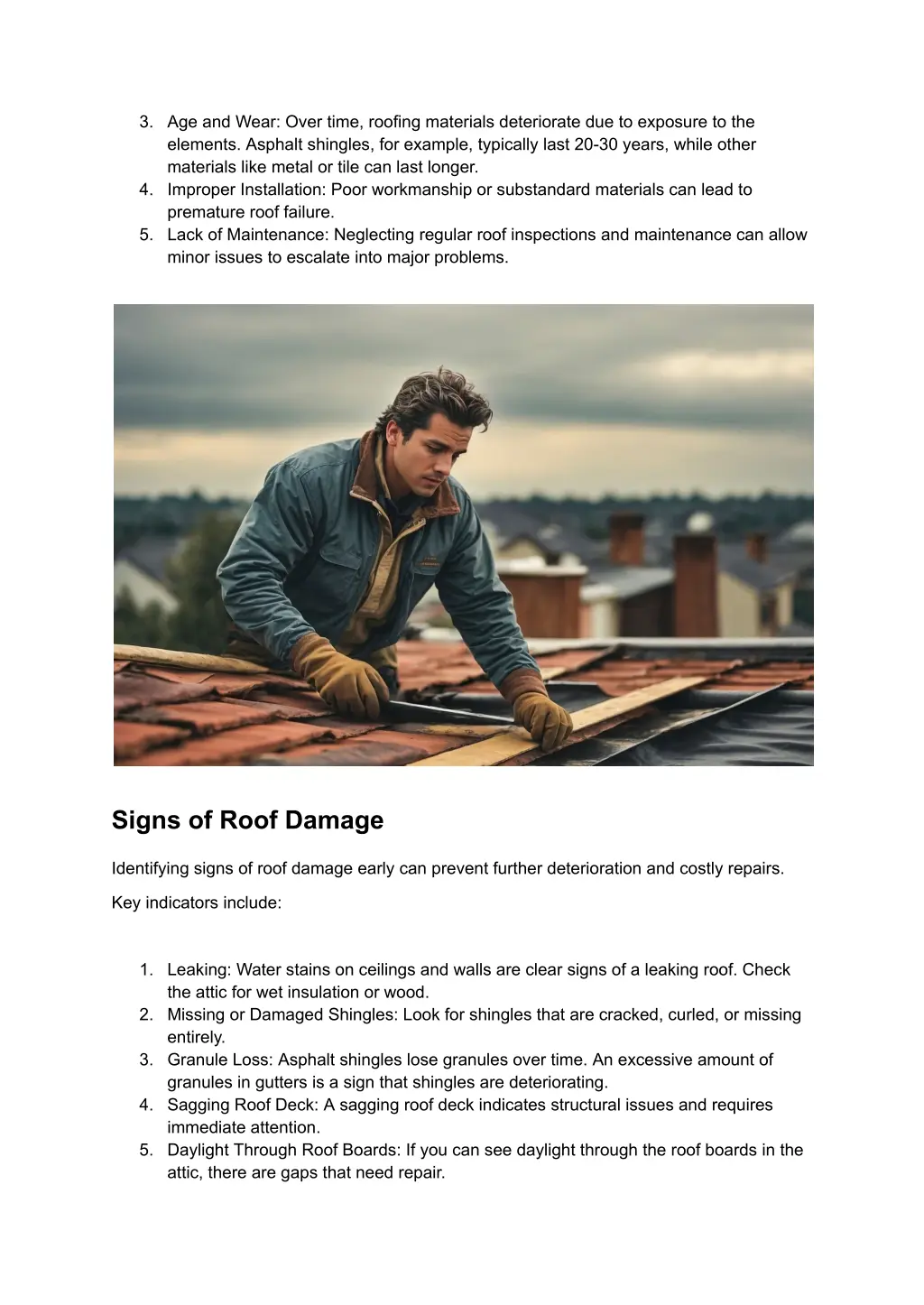 3 age and wear over time roofing materials