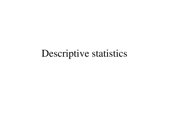 descriptive statistics