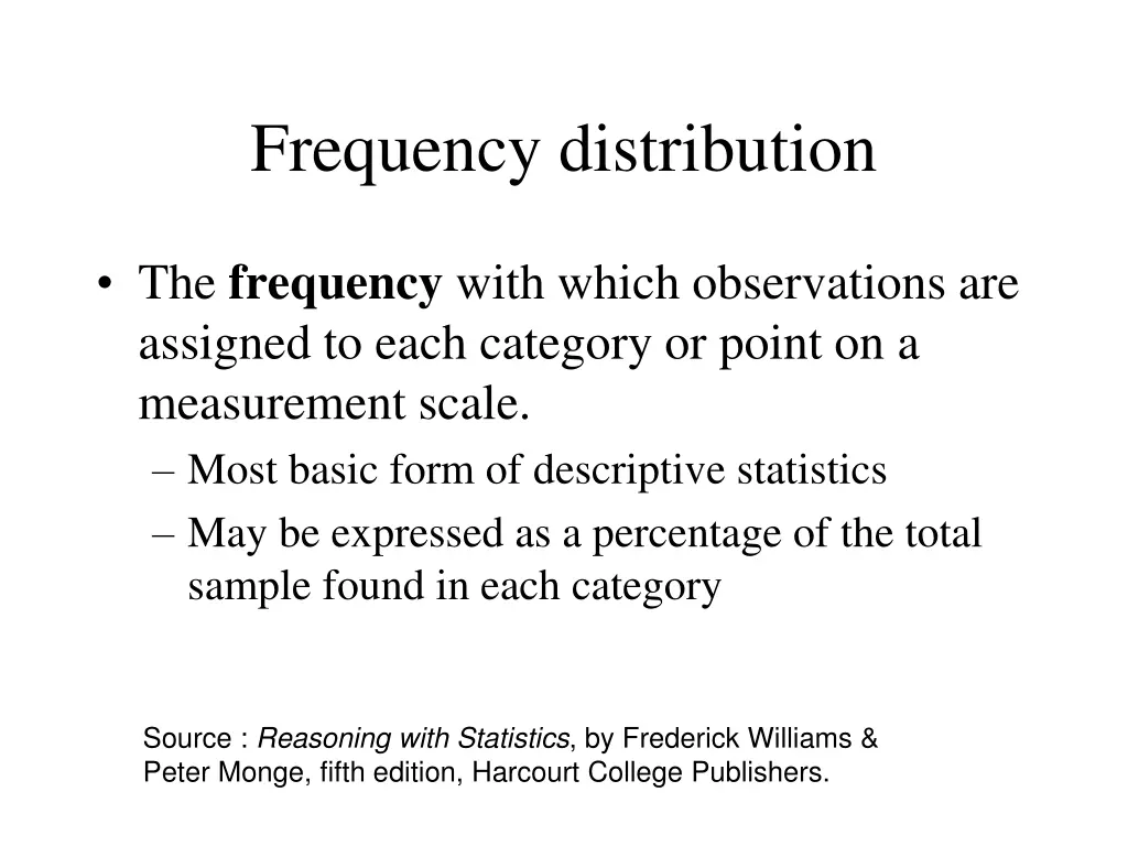 frequency distribution