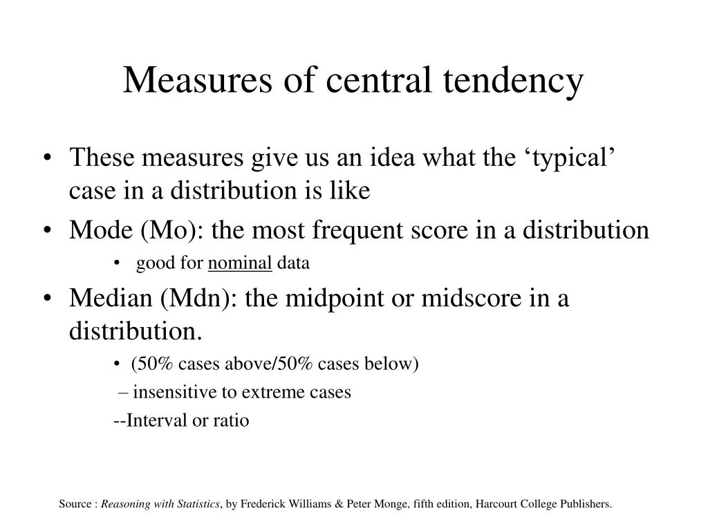 measures of central tendency