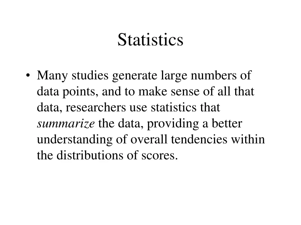 statistics