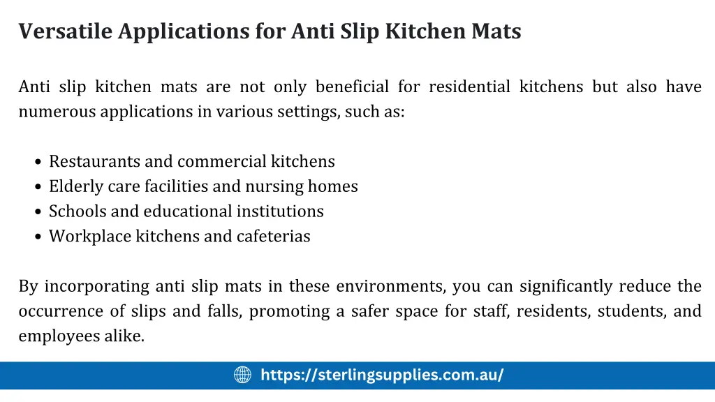 versatile applications for anti slip kitchen mats