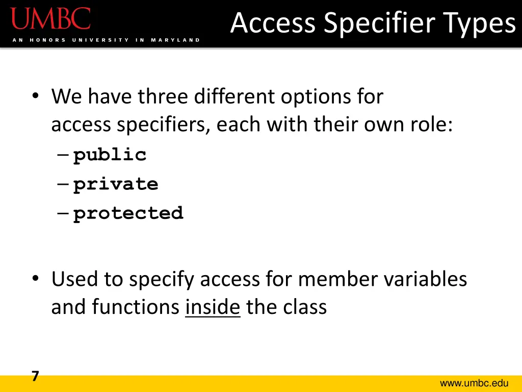 access specifier types