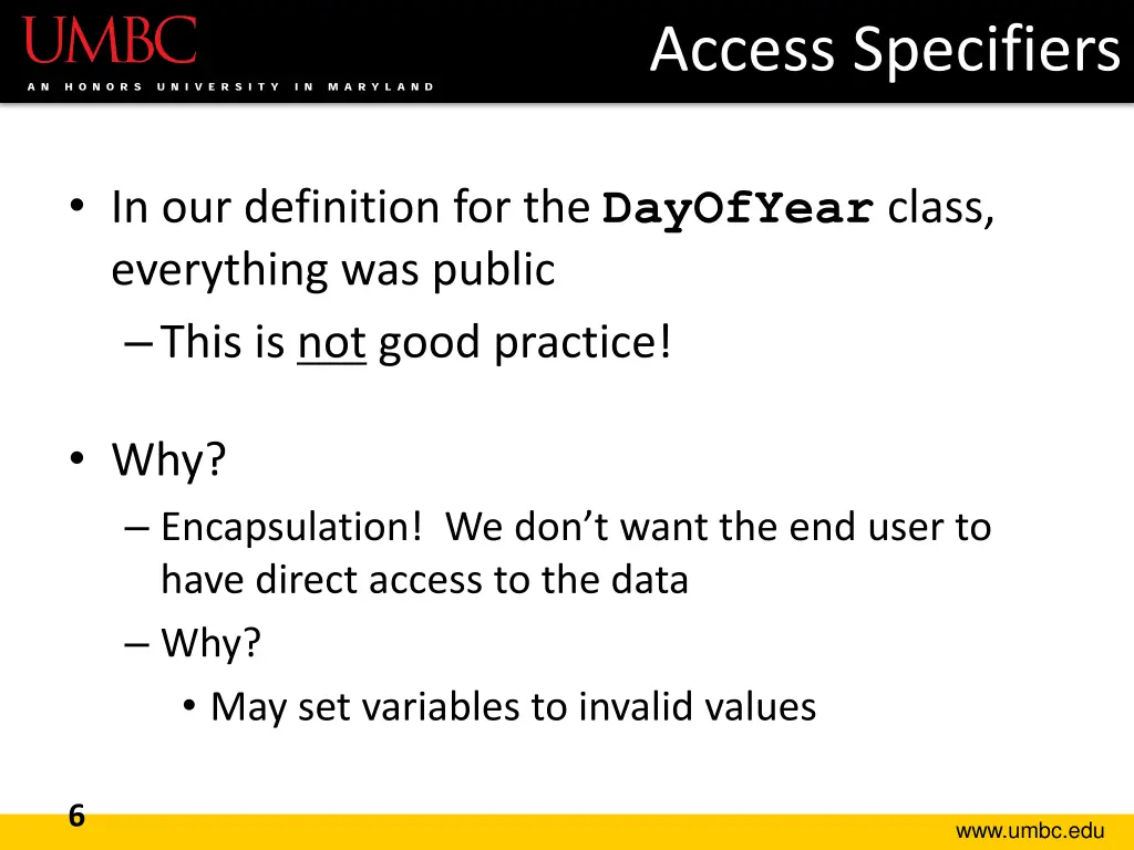 access specifiers