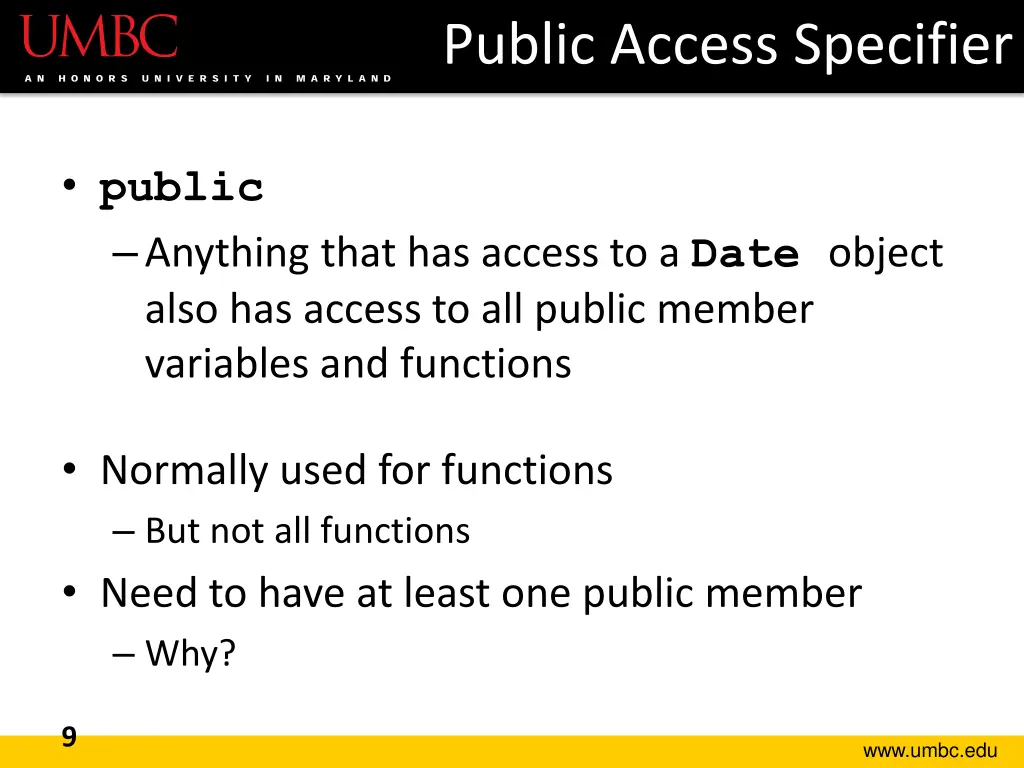 public access specifier