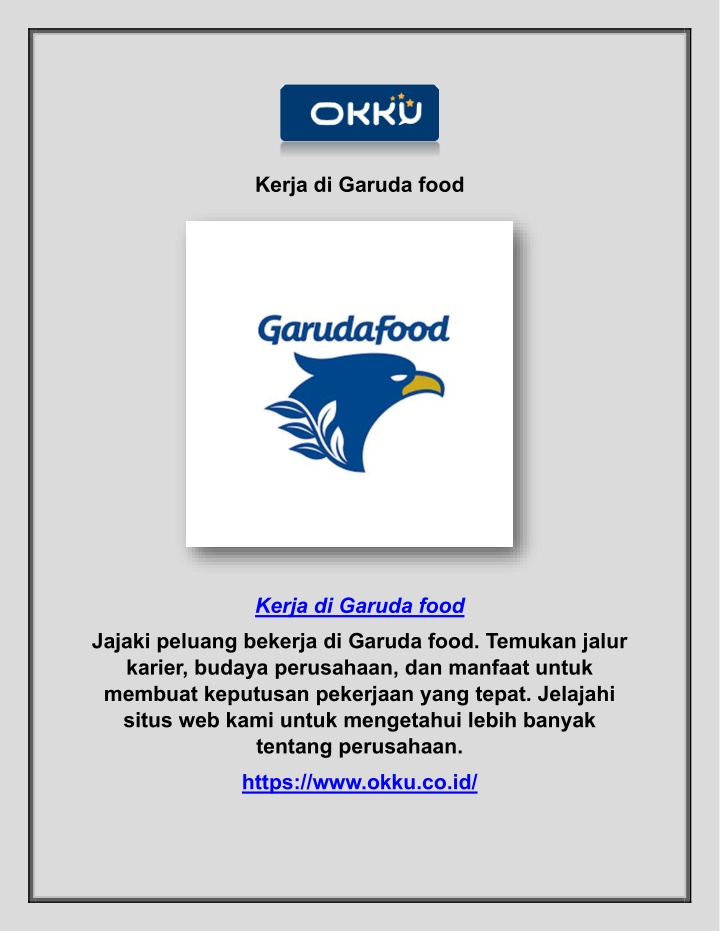 kerja di garuda food