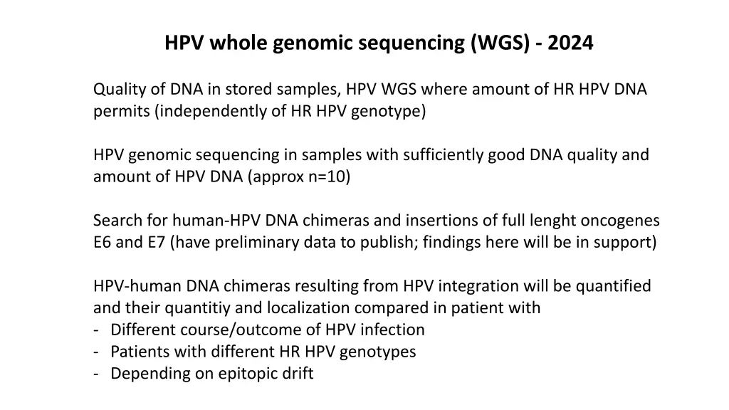 hpv whole genomic sequencing wgs 2024