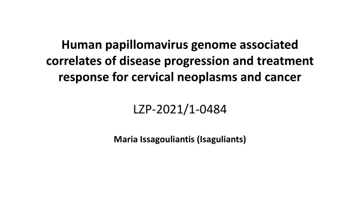 human papillomavirus genome associated correlates