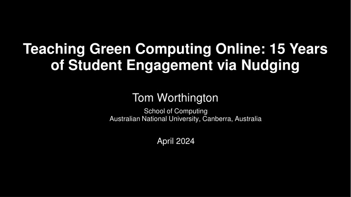 teaching green computing online 15 years