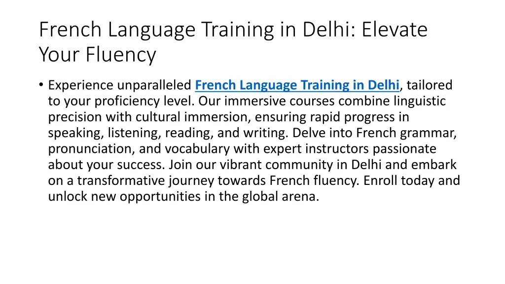 french language training in delhi elevate your