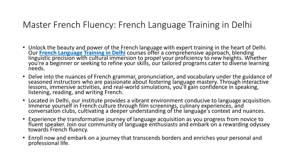 master french fluency french language training