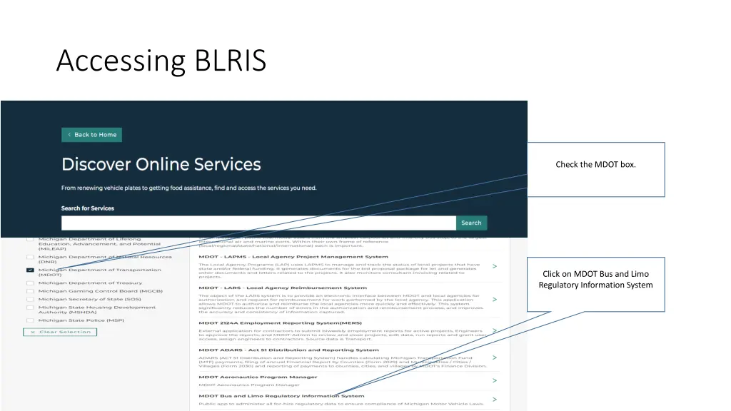 accessing blris 8