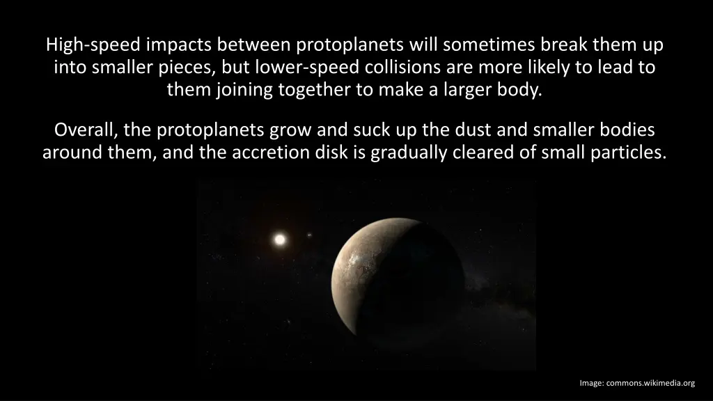 high speed impacts between protoplanets will