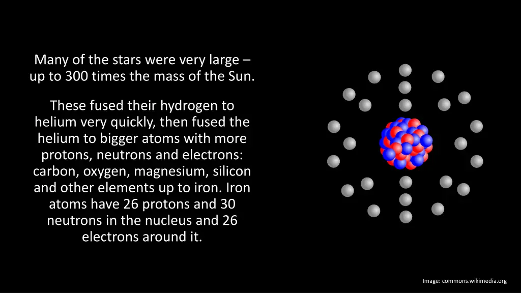 many of the stars were very large up to 300 times