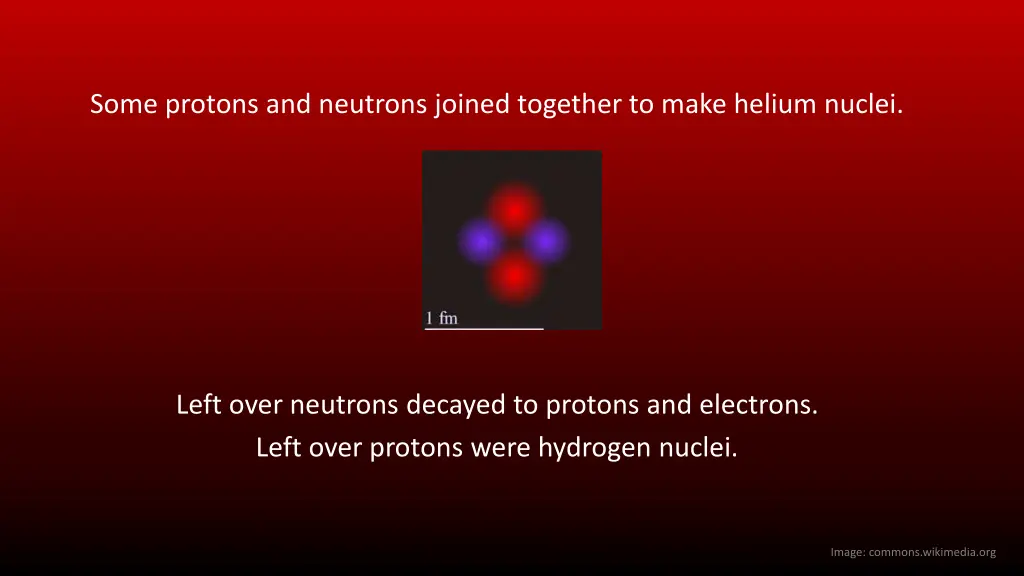 some protons and neutrons joined together to make