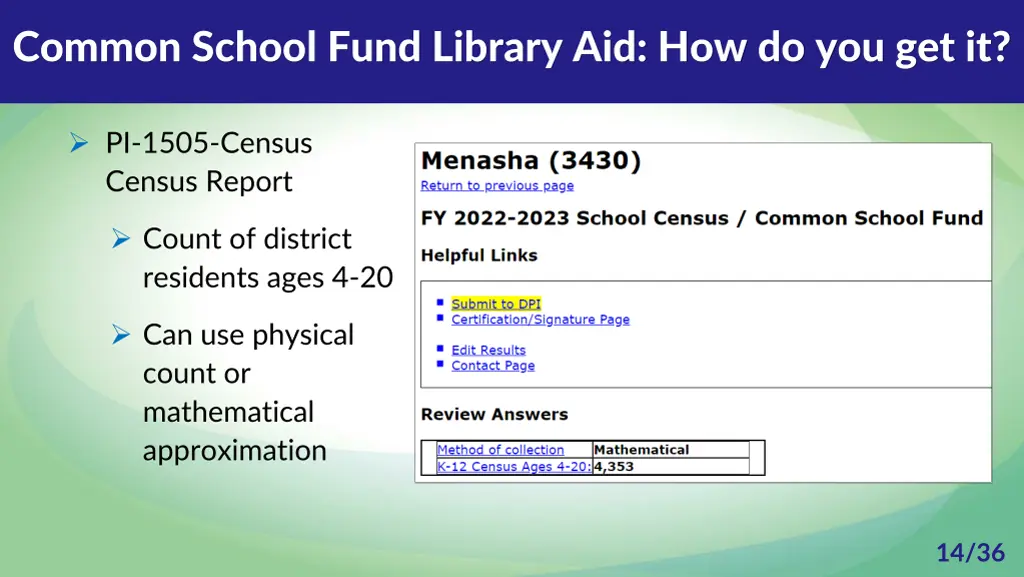 common school fund library aid how do you get it