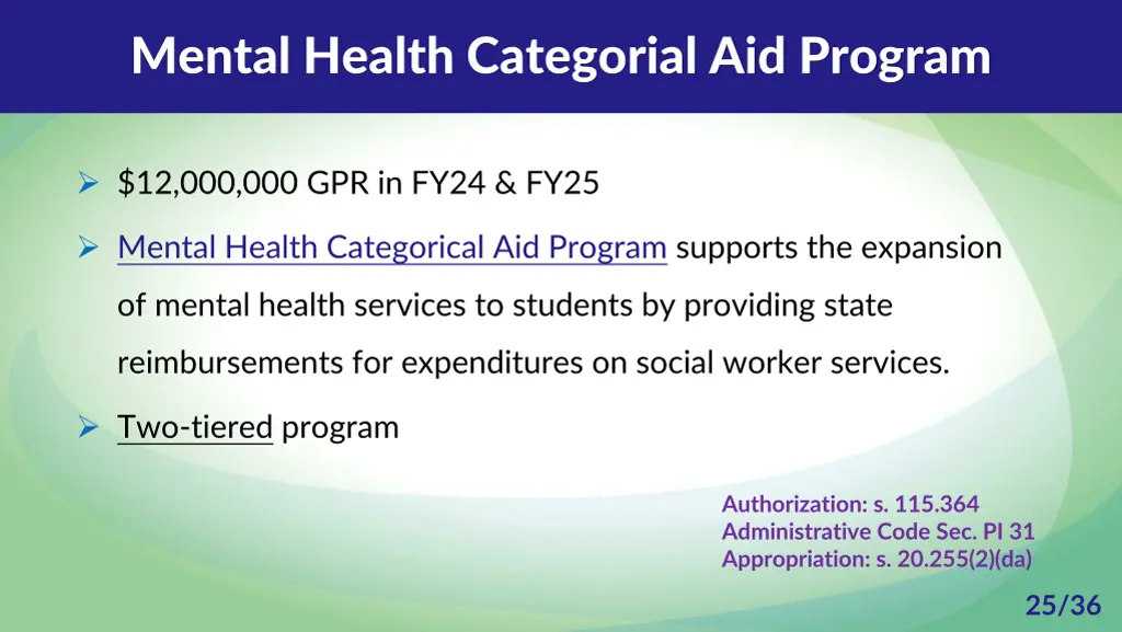 mental health categorial aid program