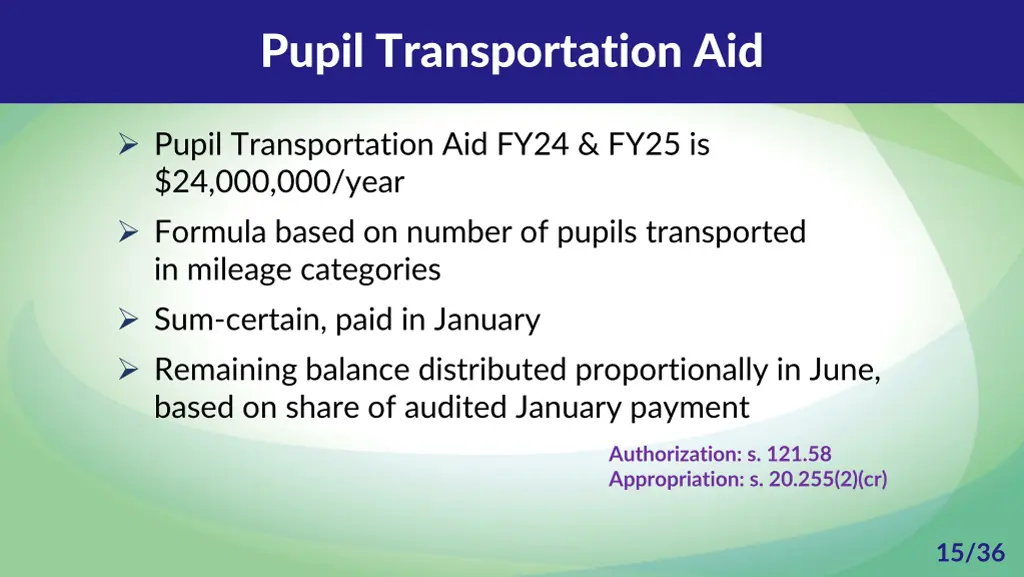 pupil transportation aid