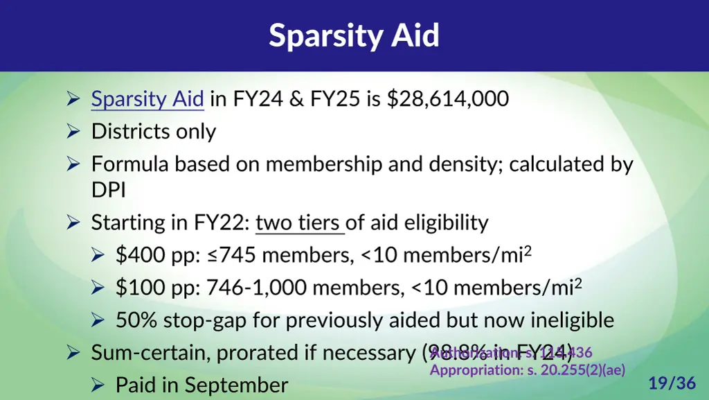 sparsity aid