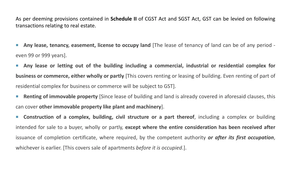 as per deeming provisions contained in schedule