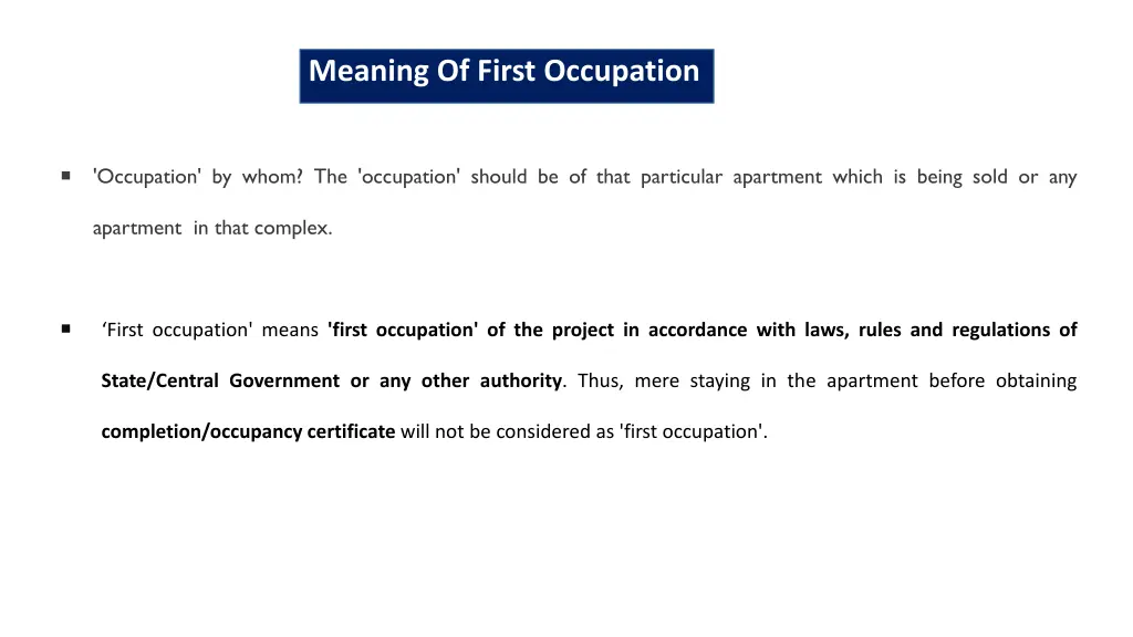 meaning of first occupation