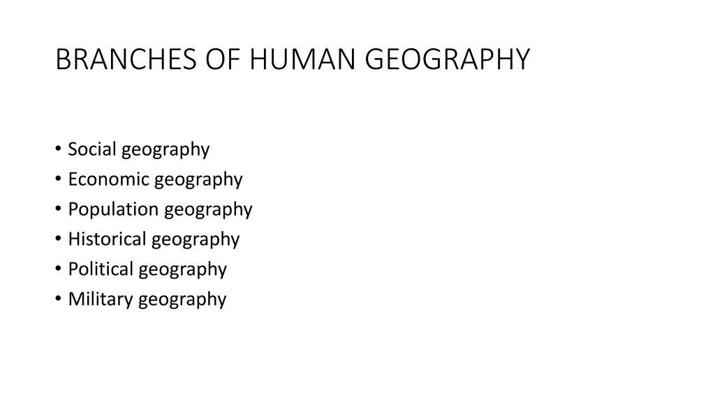 branches of human geography