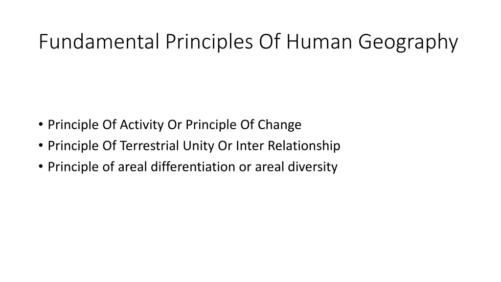 fundamental principles of human geography