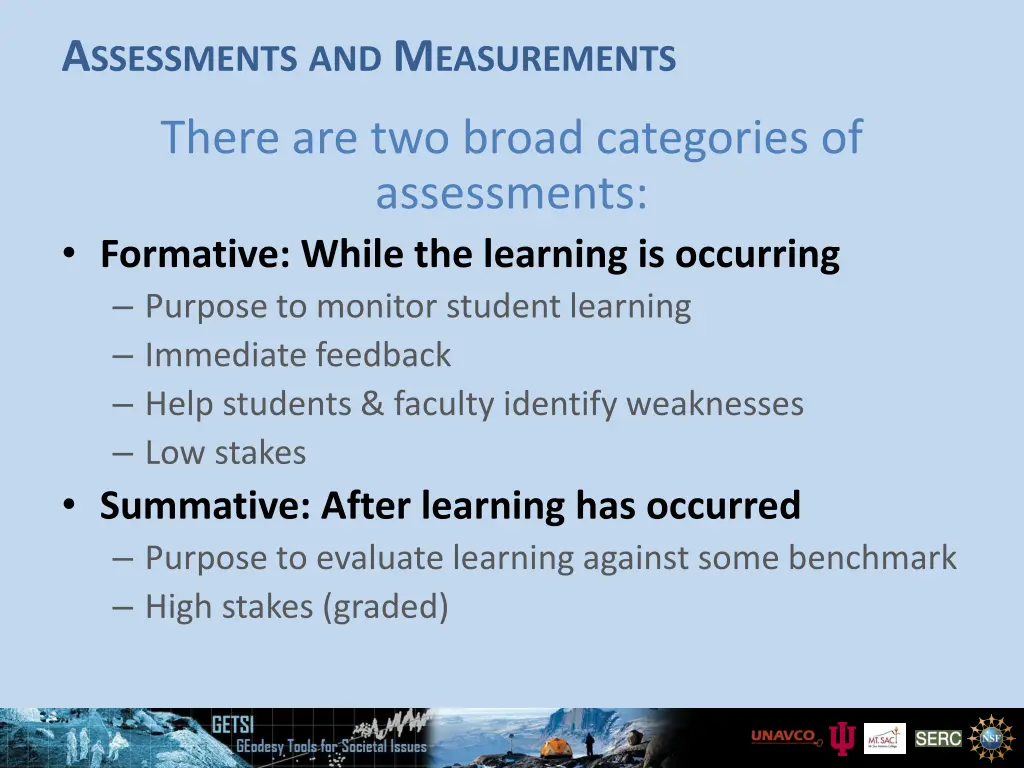 a ssessments and m easurements 1