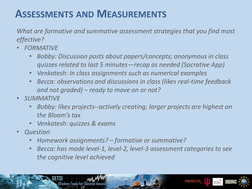 a ssessments and m easurements 2