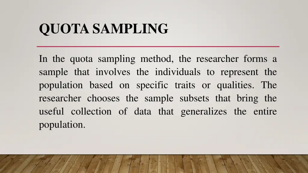 quota sampling