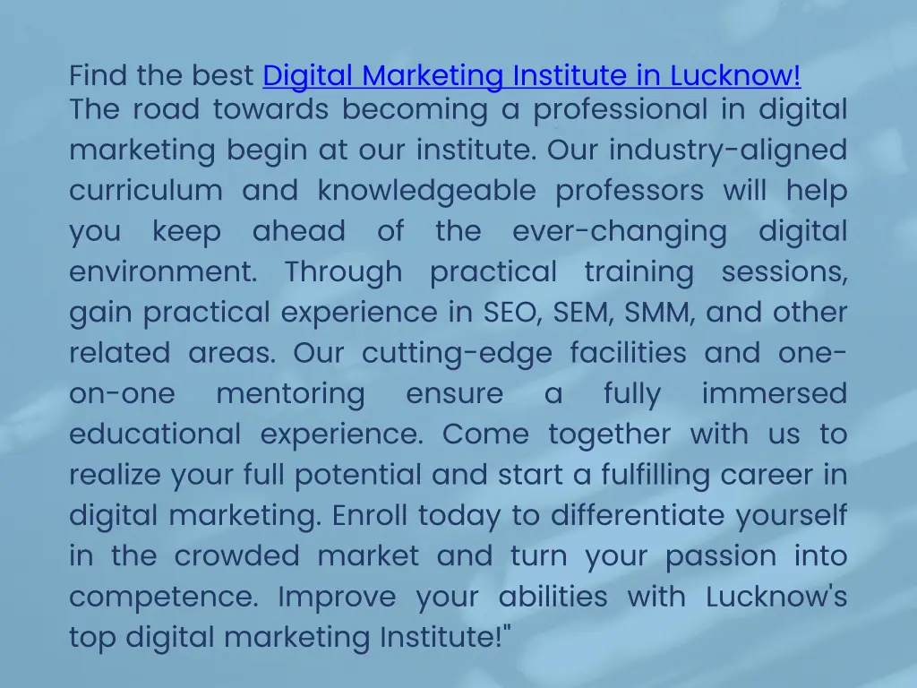 find the best digital marketing institute