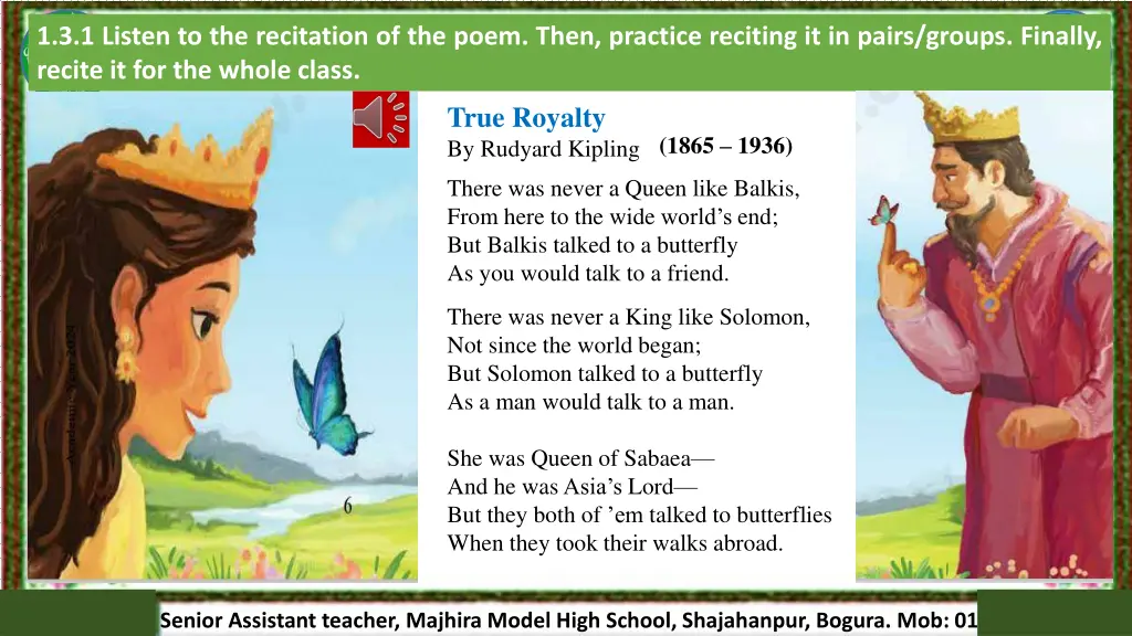 1 3 1 listen to the recitation of the poem then