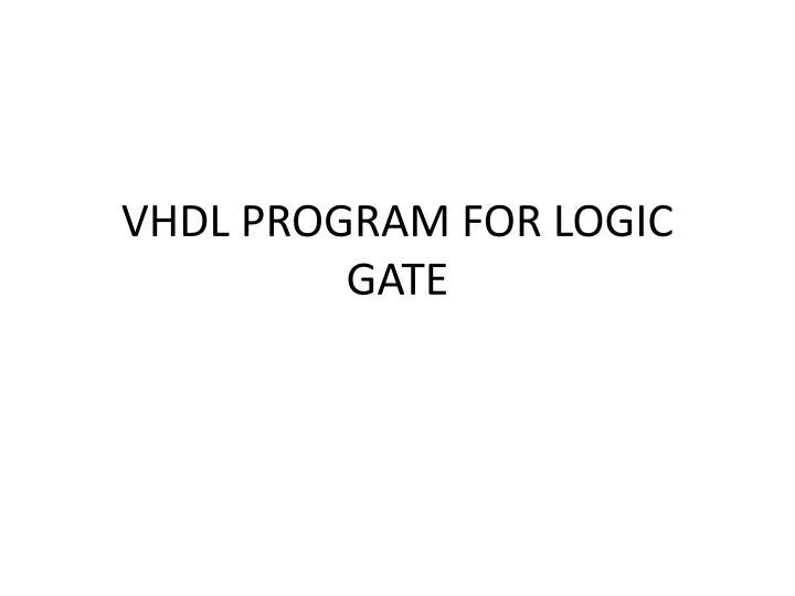 vhdl program for logic gate