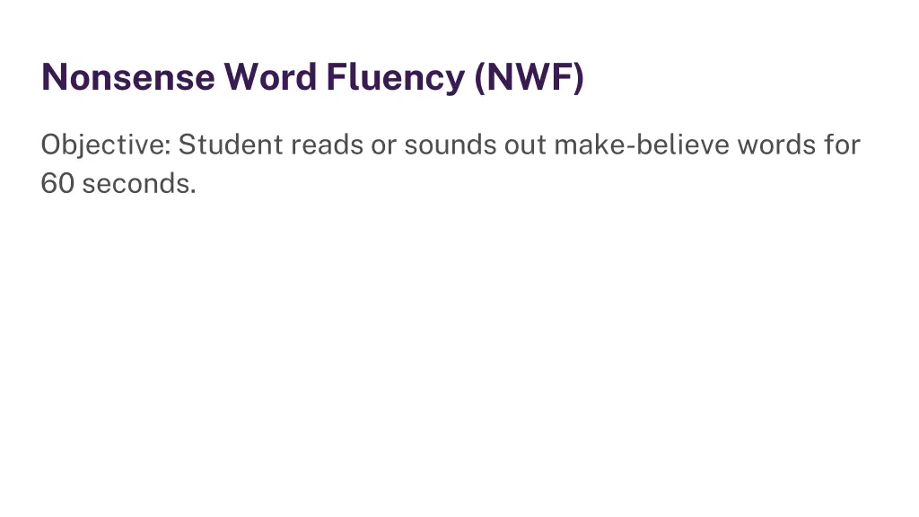 nonsense word fluency nwf