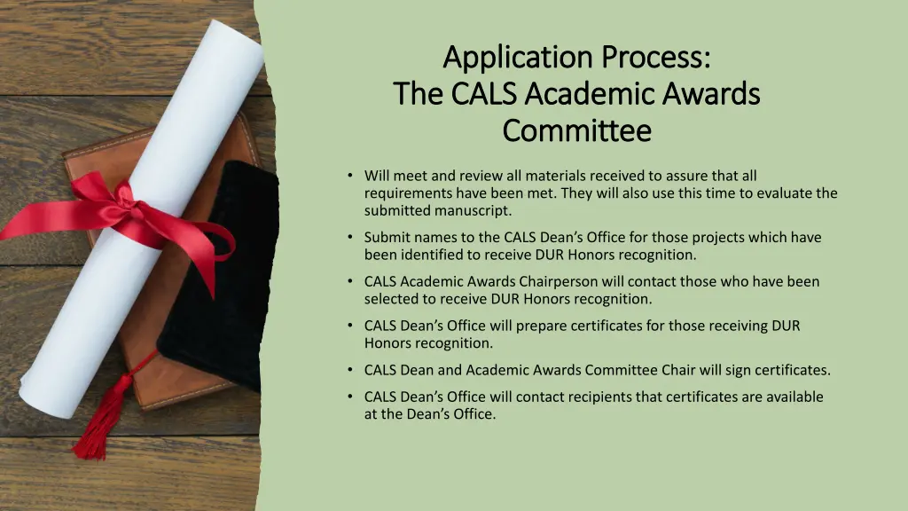 application process application process the cals