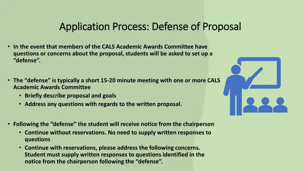 application process defense of proposal