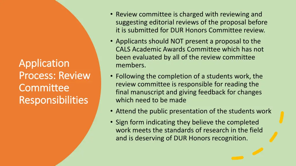 review committee is charged with reviewing