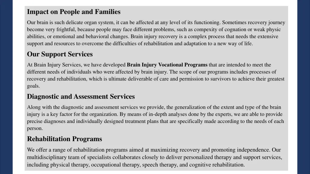 impact on people and families